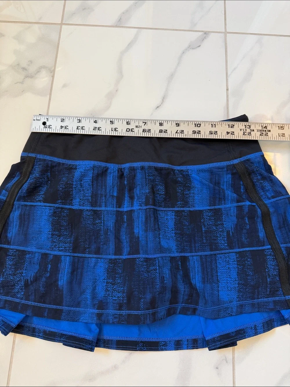 Lululemon Pace Rival Skirt II Nightsky White Harbor Blue Black Skort Size 4
